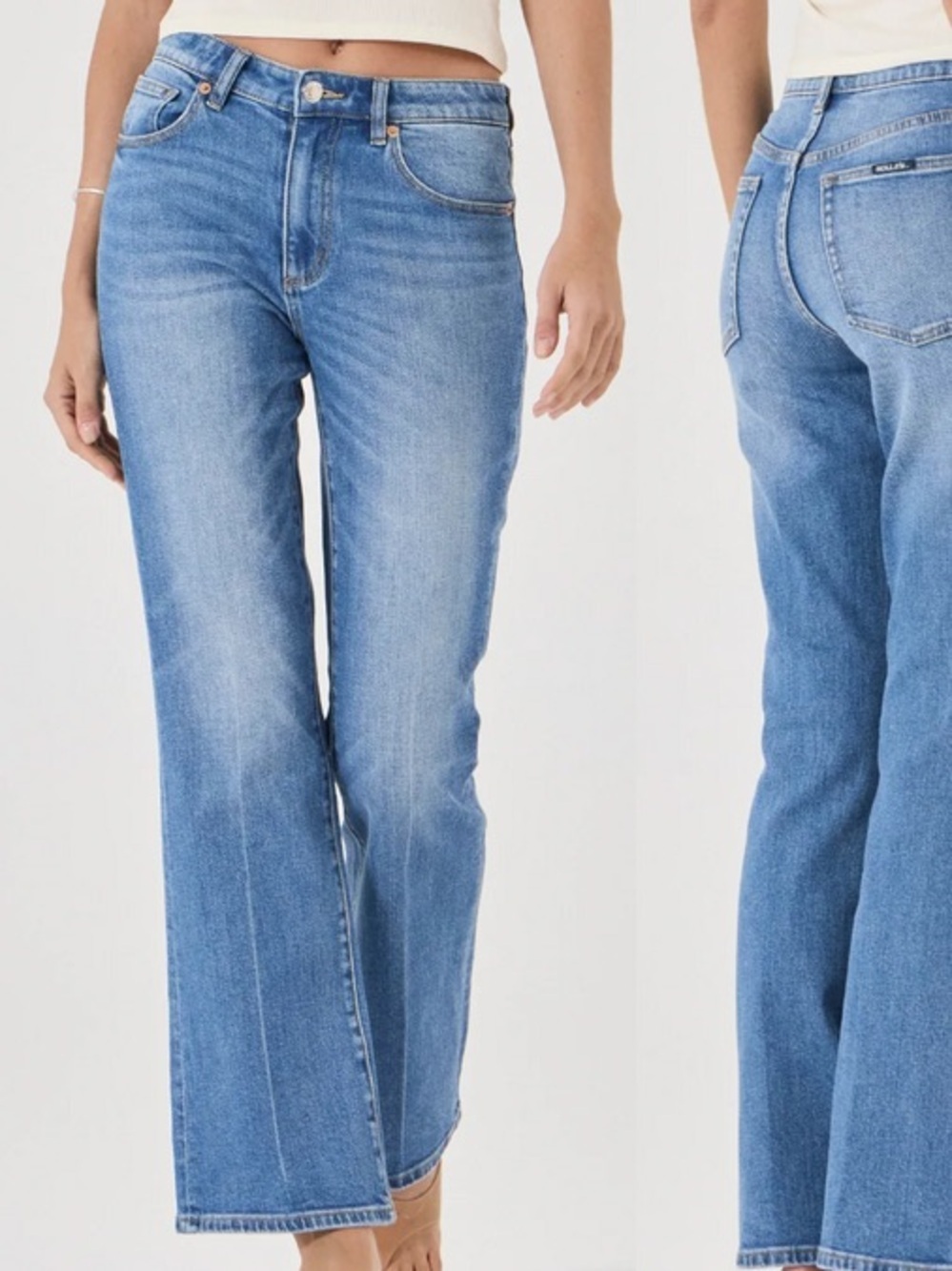 Midtown| Y2K High-Rise Blue Flare/Boot Cut Double-Button Denim Jeans Sz 8P